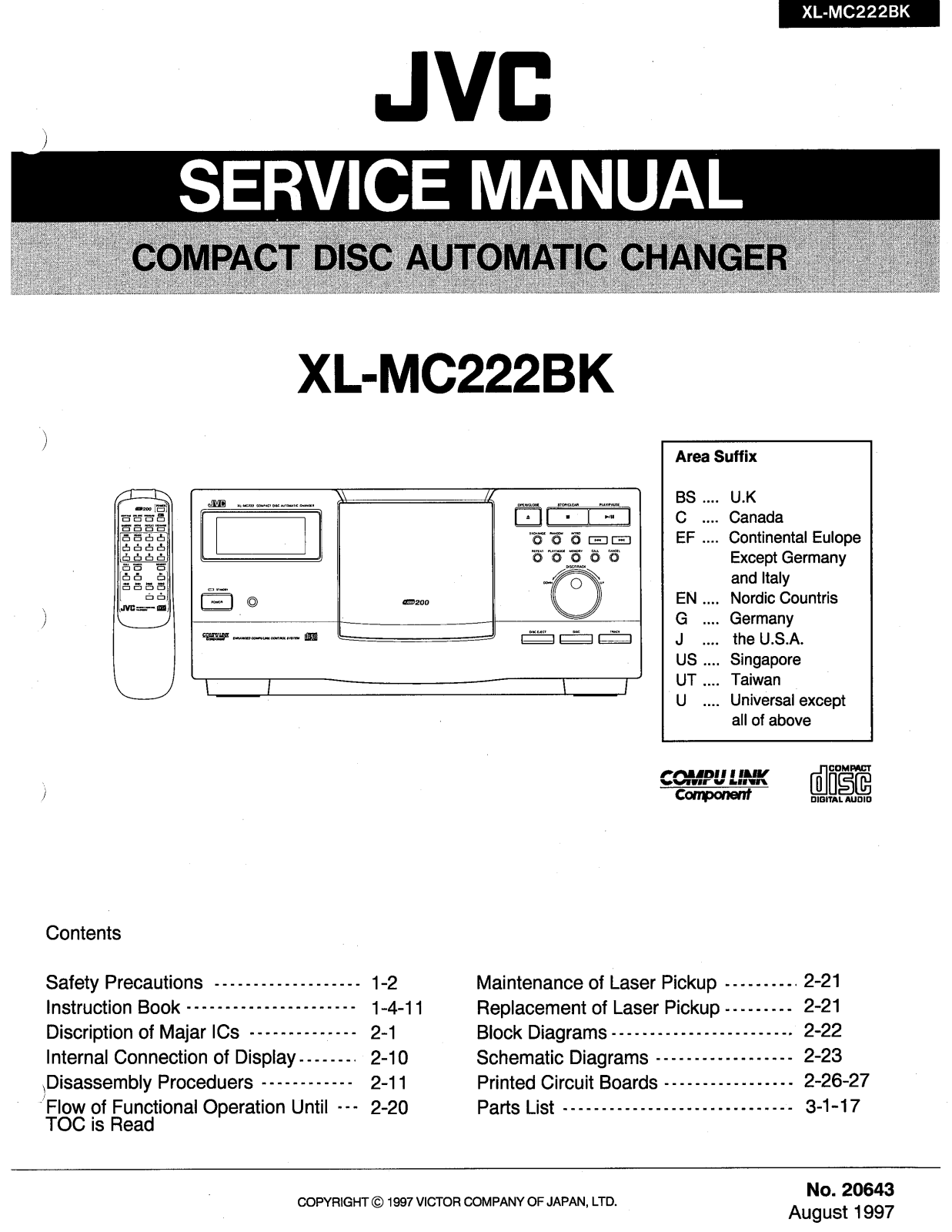 Jvc XL-MC222-BK Service Manual