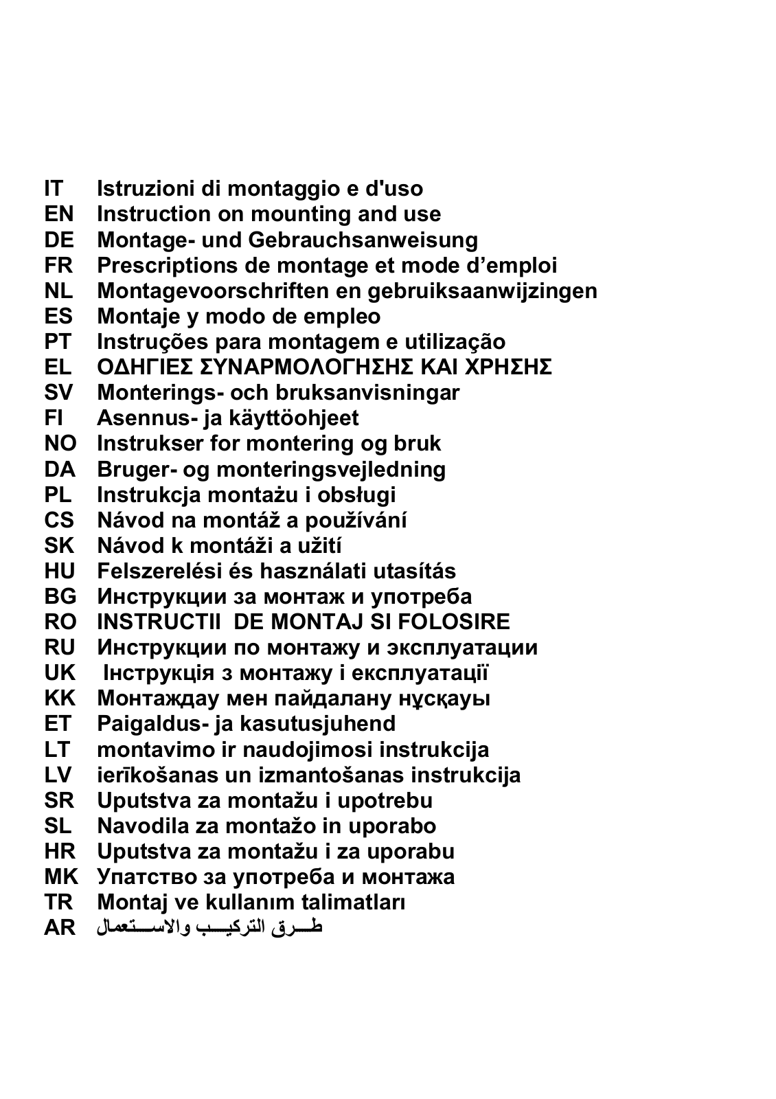 INDESIT ISLT 65 AS X User Manual