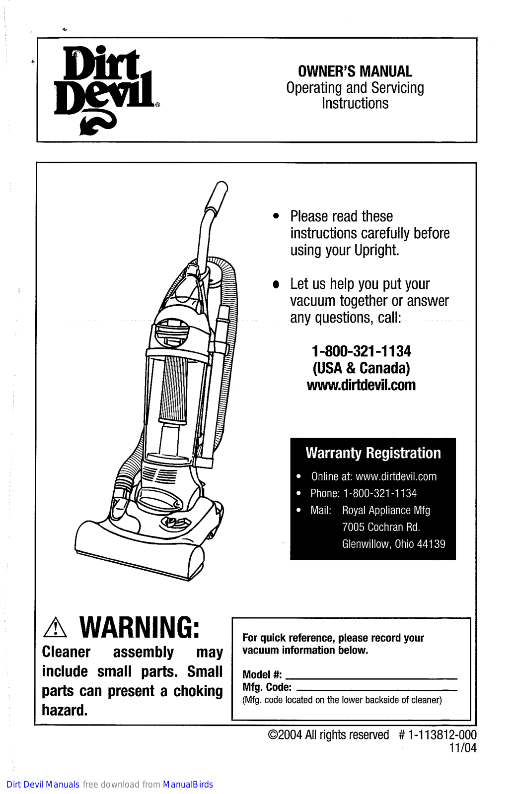 DIRT DEVIL M088400 User Manual - ManualMachine.com