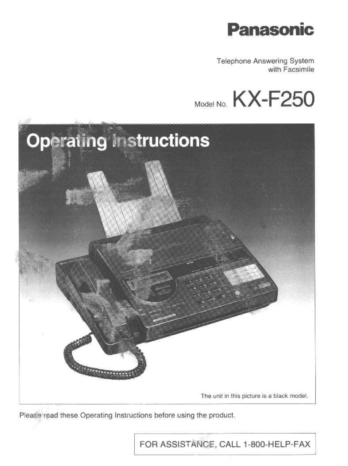 Panasonic KX-F250 Operating Instruction