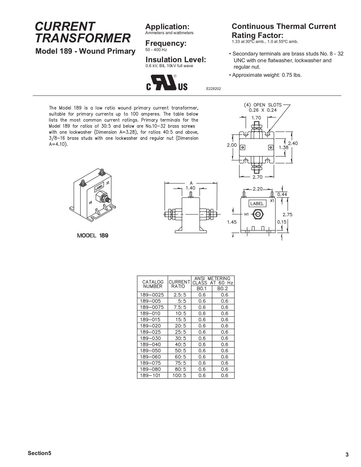 Crompton Instruments 189 Data Sheet