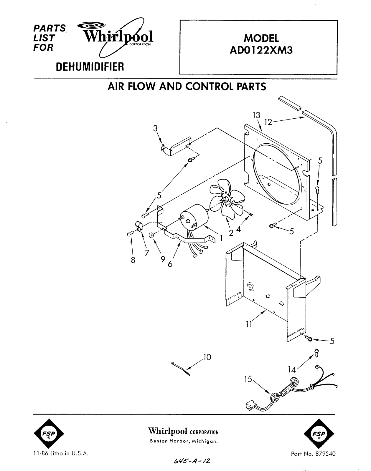 Whirlpool Ad0122xm3 Installation Template - ManualMachine.com