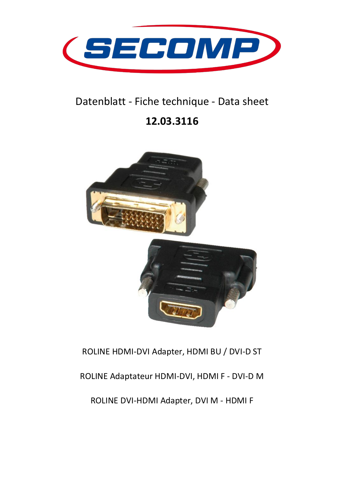 ROLINE 12033116 Datasheet - ManualMachine.com
