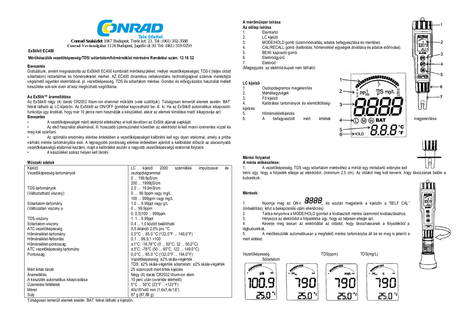 Extech EC400 User guide