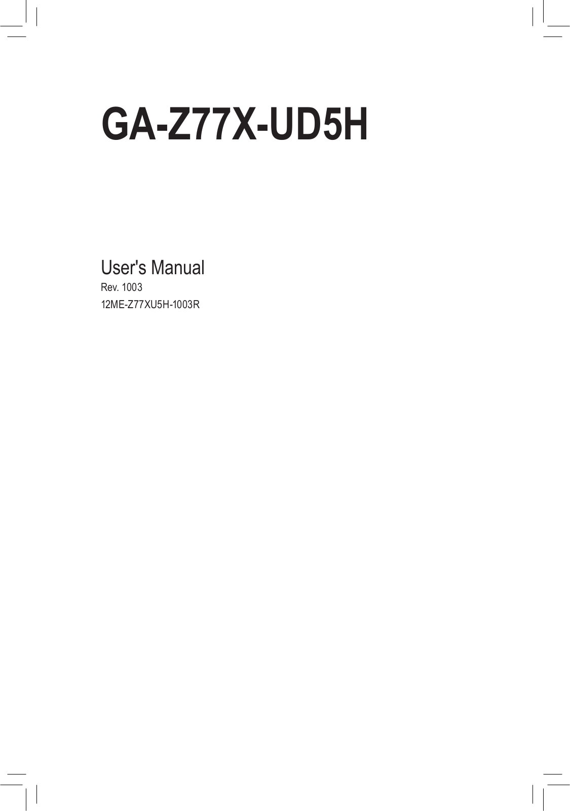 GIGABYTE GA-Z77X-UD5H User Guide