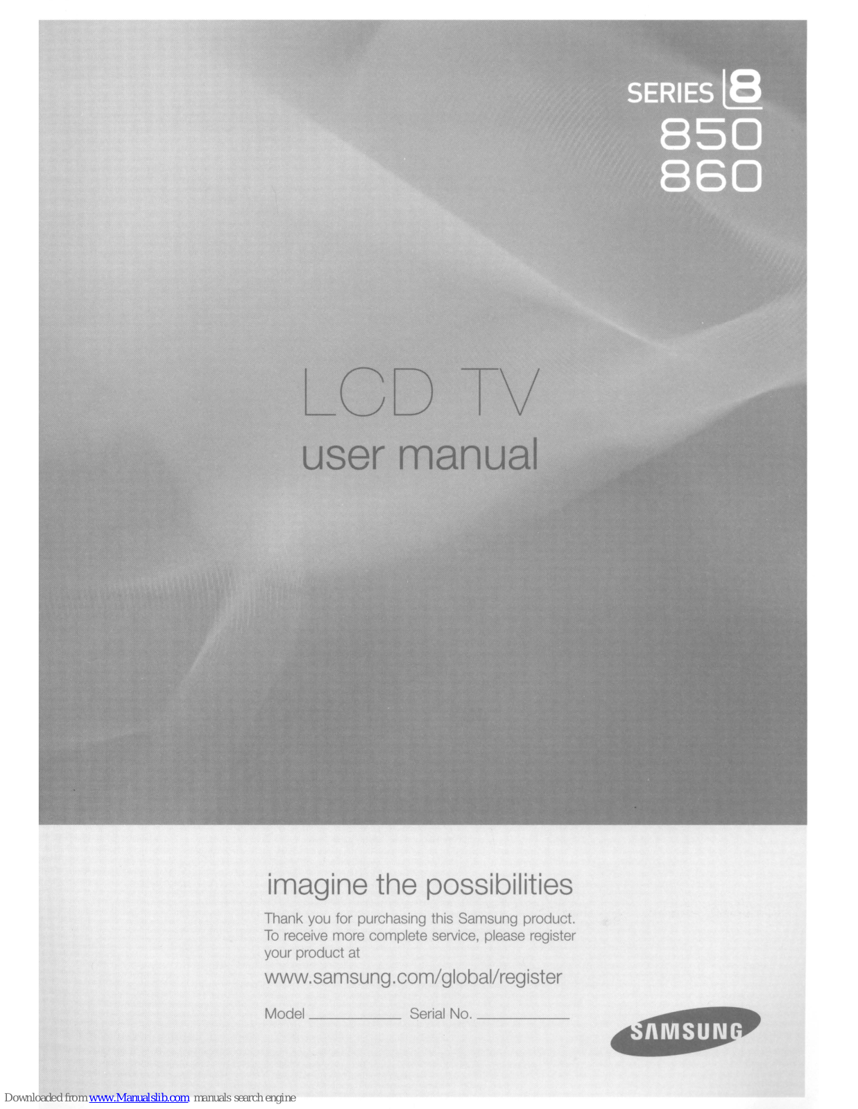 Samsung 850, 860, LN46A850S1F, LN46A860S2F, LN52A850S1F User Manual