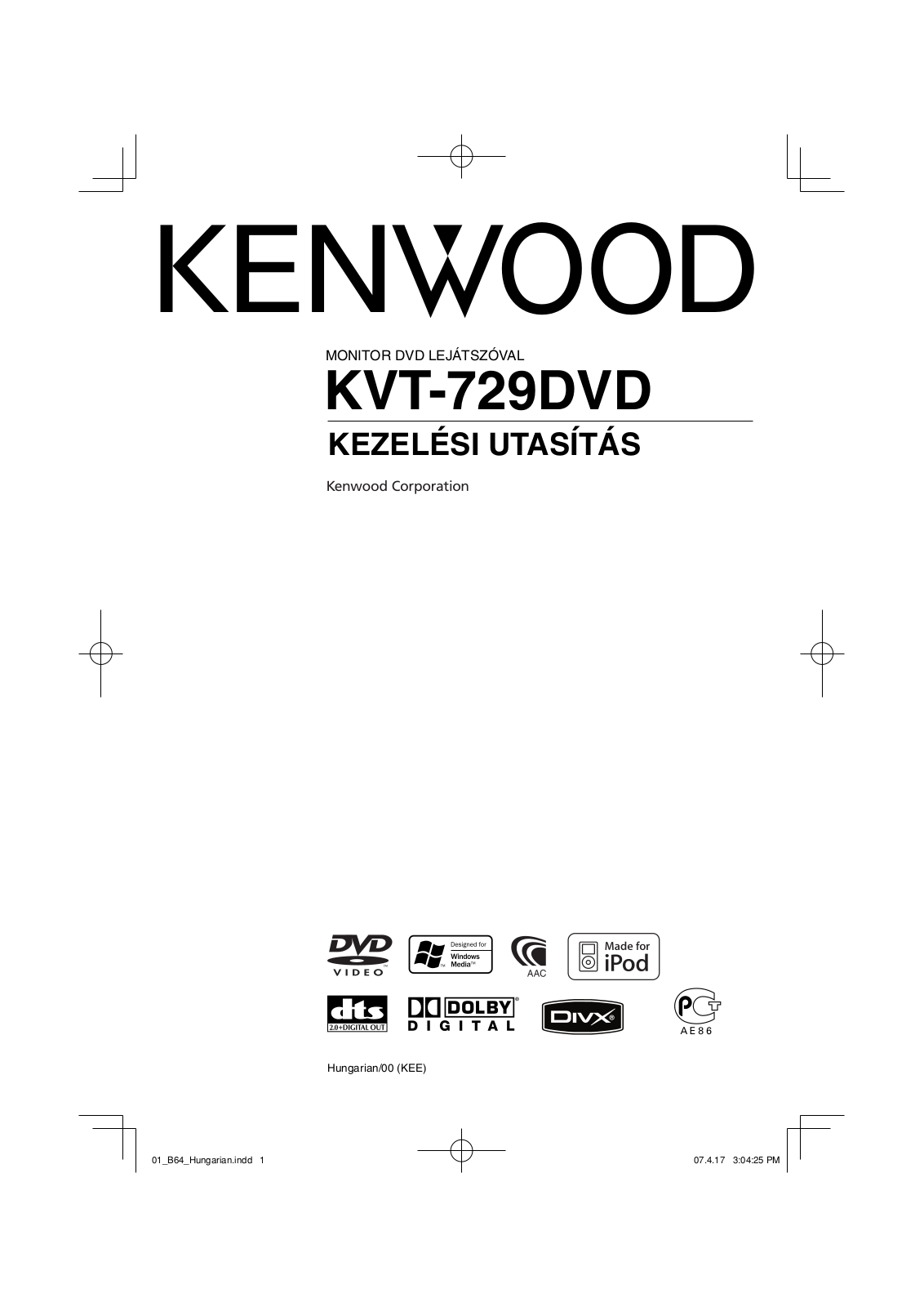 Kenwood KVT-729DVD User Manual