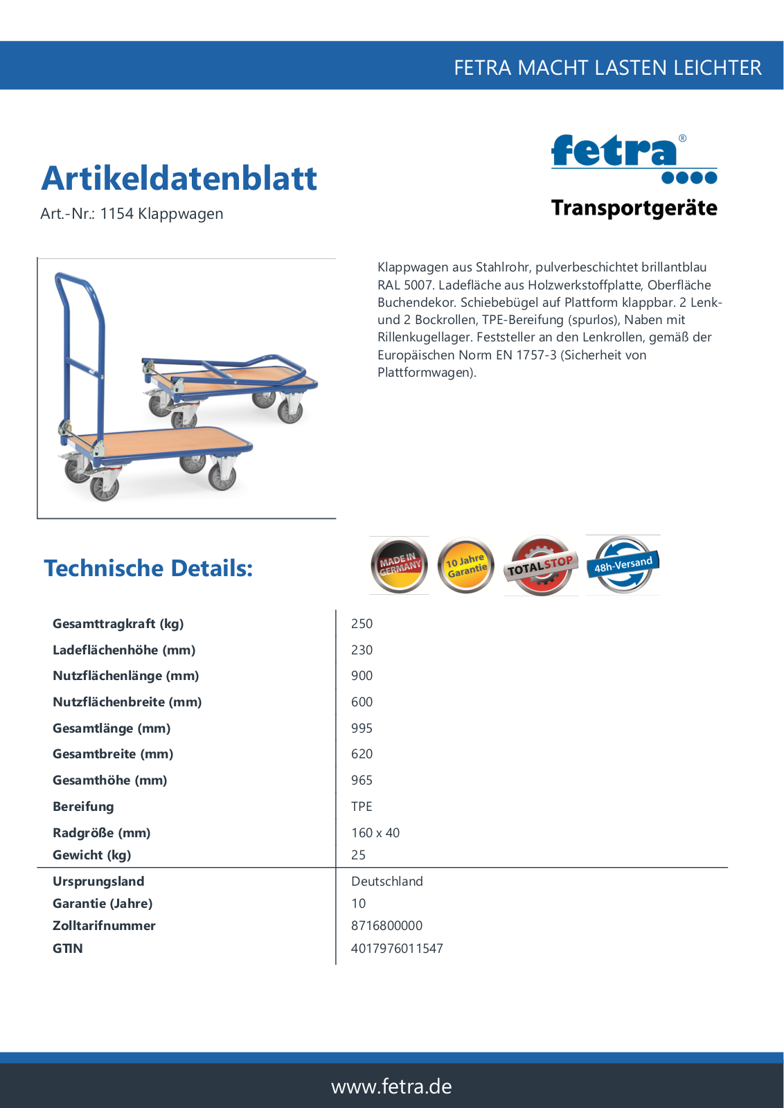 fetra 1154 User Manual