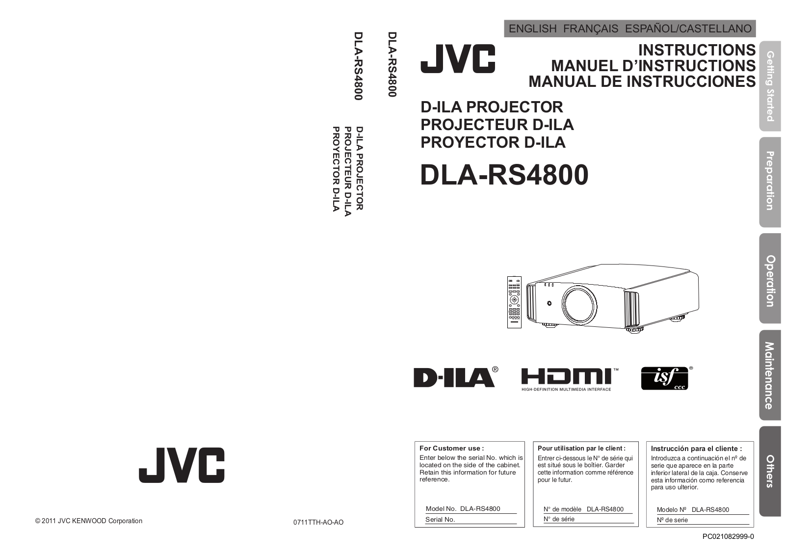 JVC DLA-RS4800 User Manual