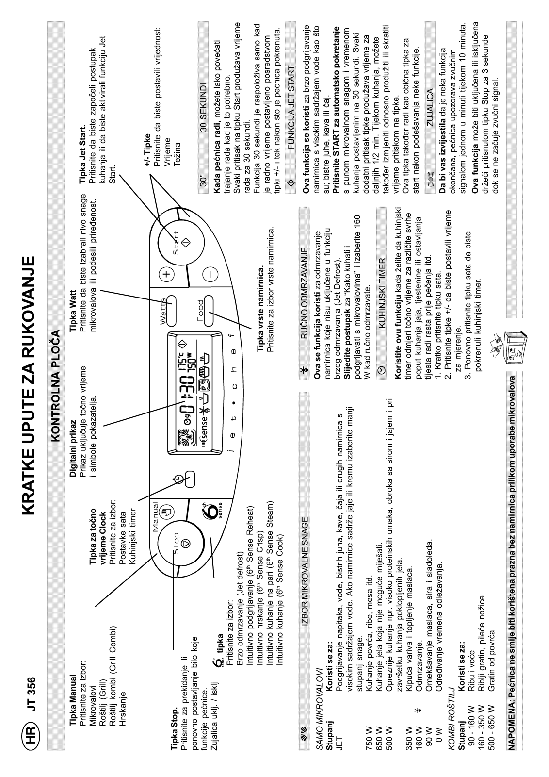 Whirlpool JT 356 black, JT 355/Alu Quick reference guide