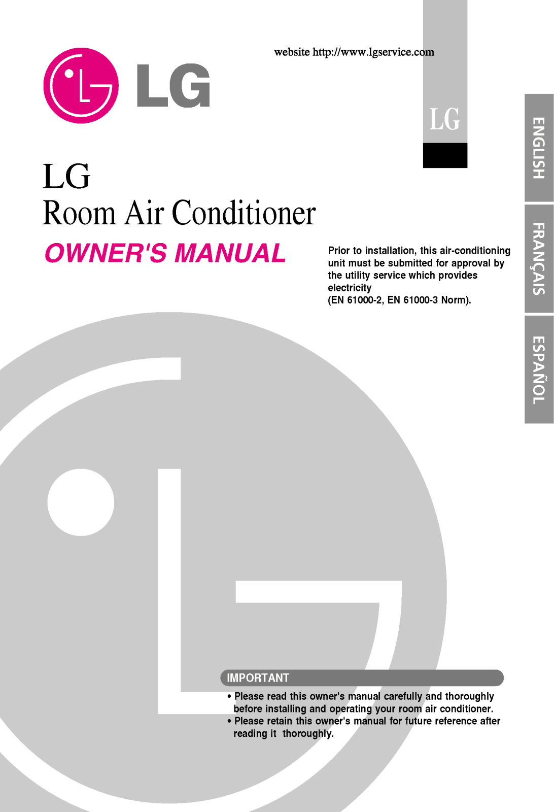 LG LS-K2430HL, LS-J0910HL, LS-L1210HL, LS-K1830CL, LS-K1830HL Manual