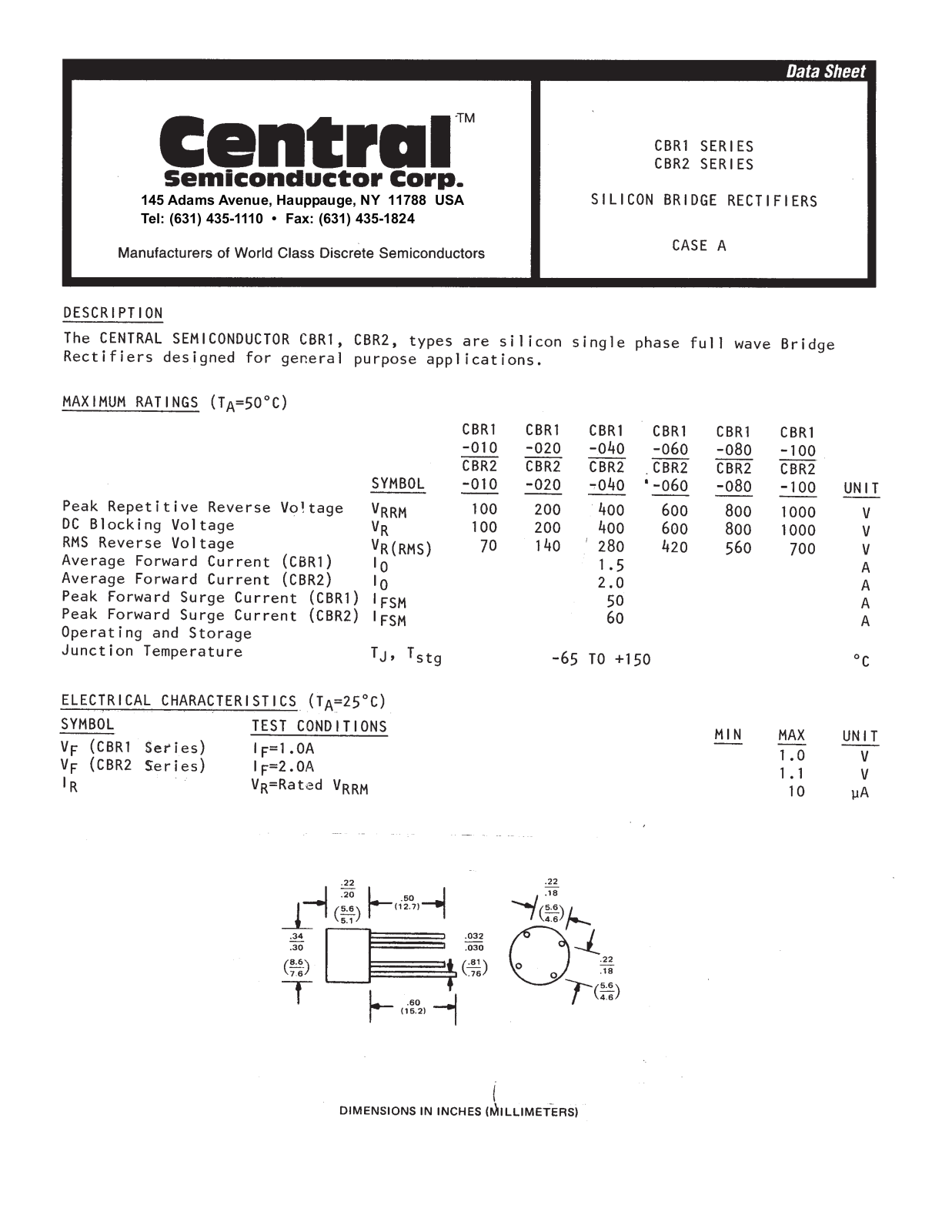 Central CBR1, CBR2 Service Manual