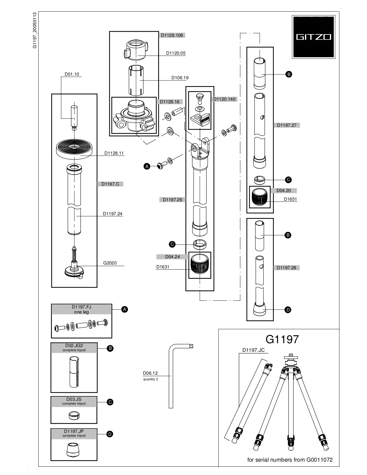 Gitzo G1197 User Manual