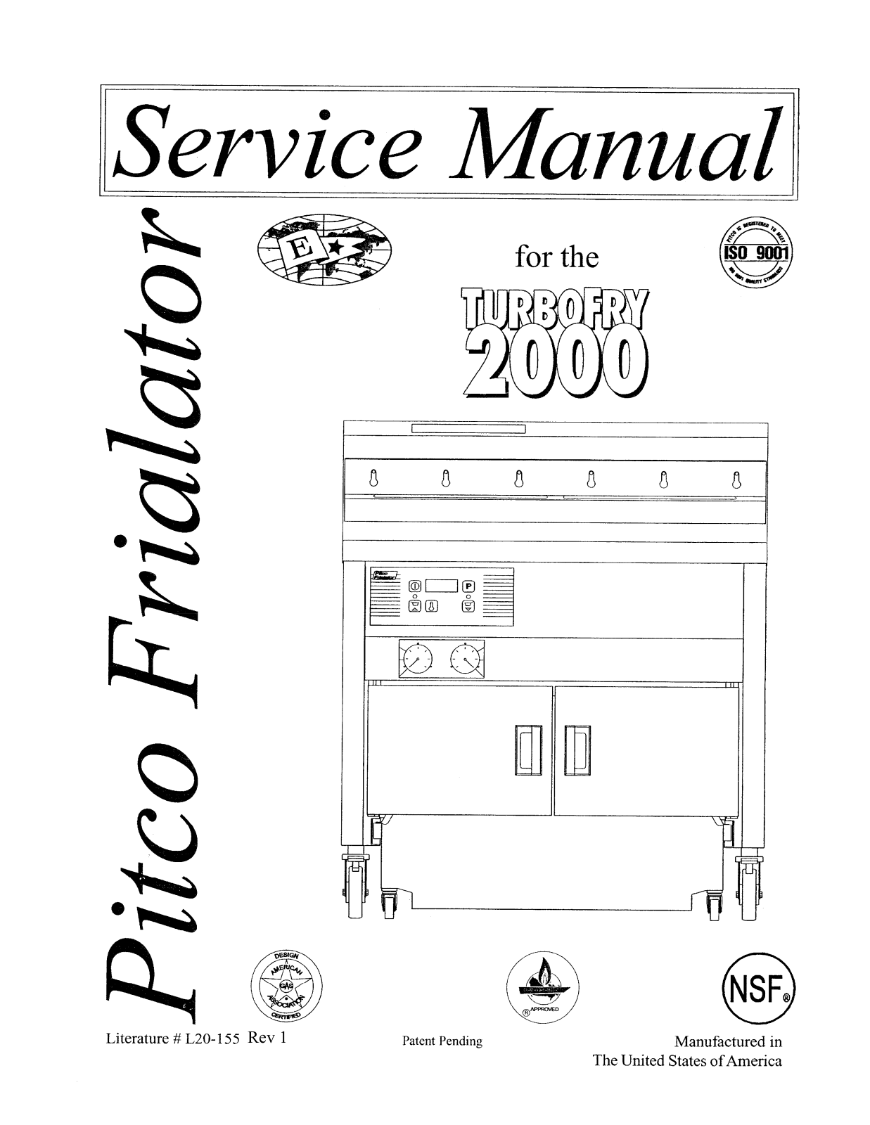 Pitco TURBOFRY 2000 Service Manual