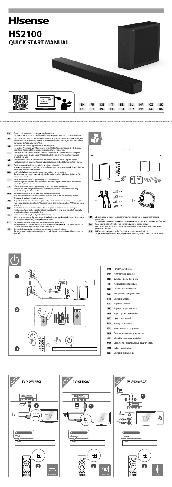 Hisense HS2100 Quick start guide - ManualMachine.com