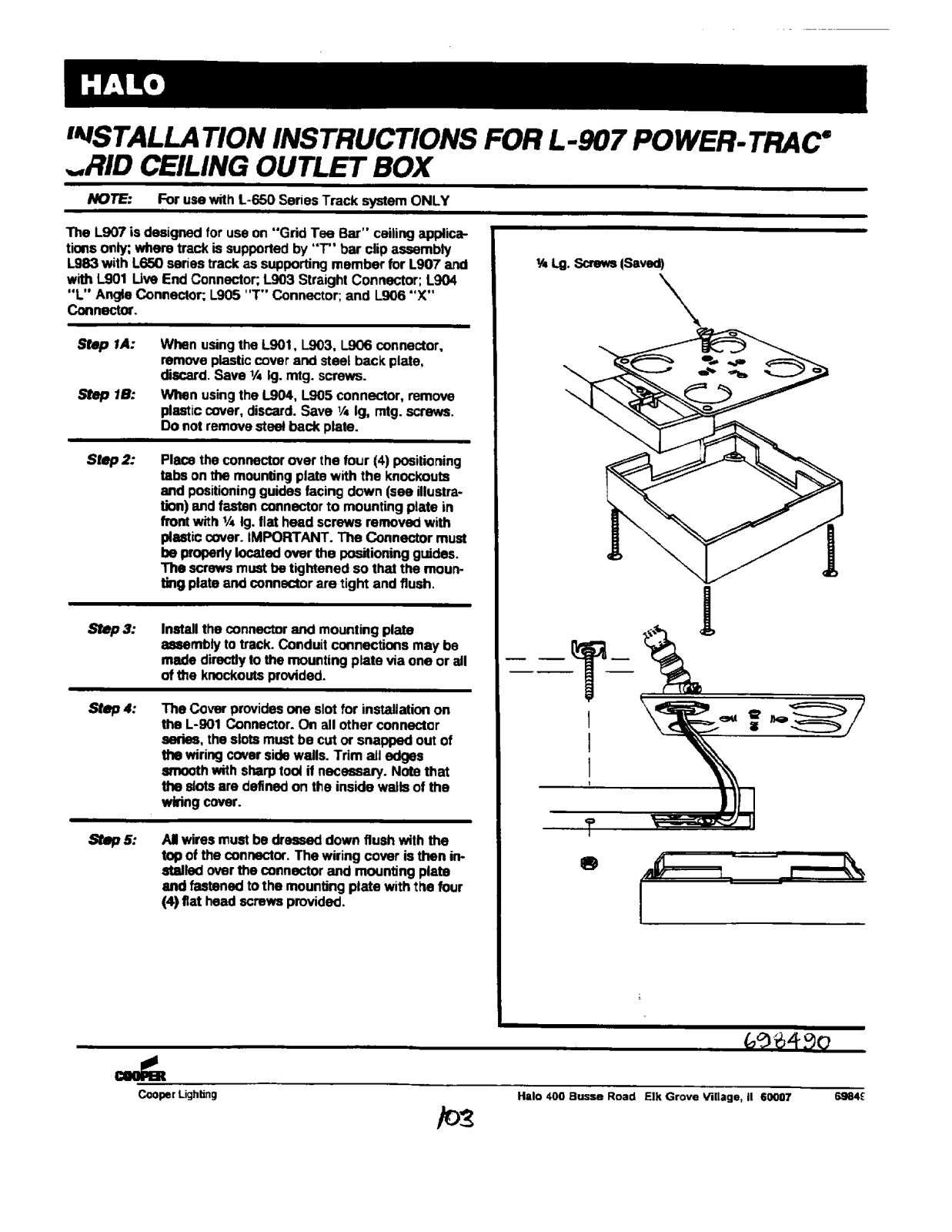 HALO L-907 Installation Manual