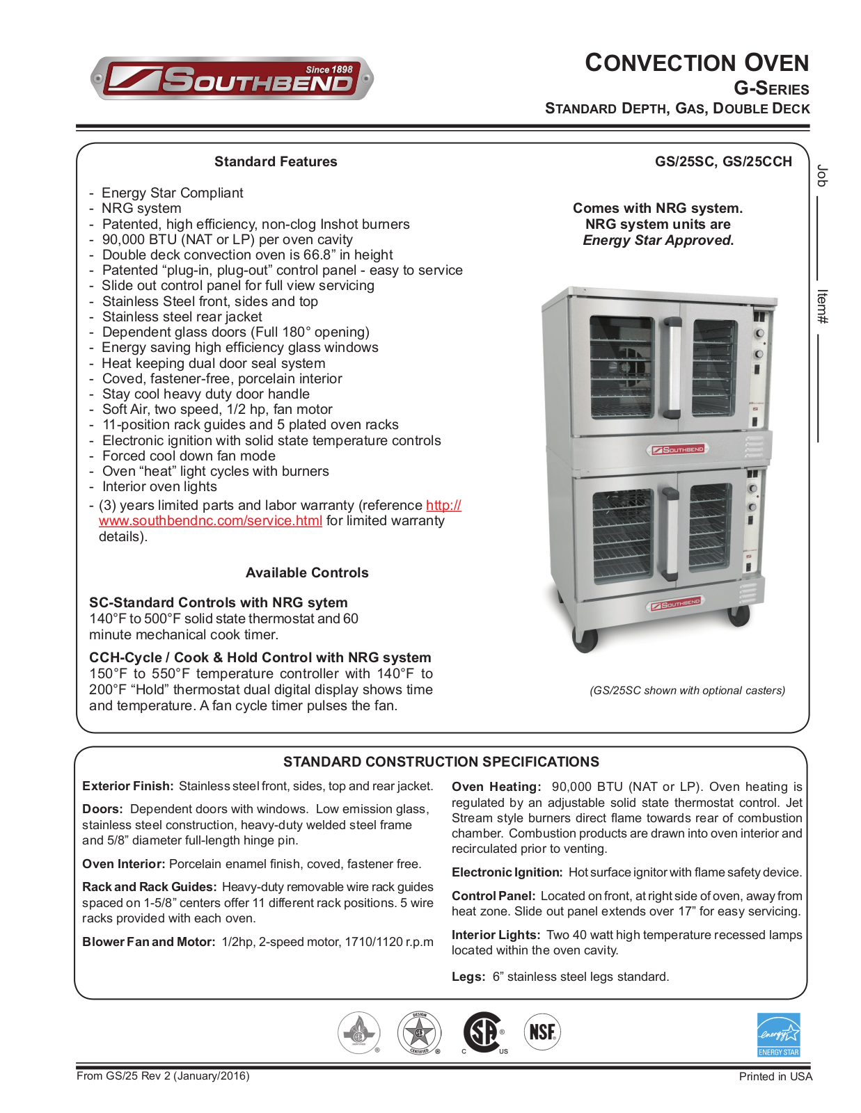 Southbend GS-25CCH User Manual