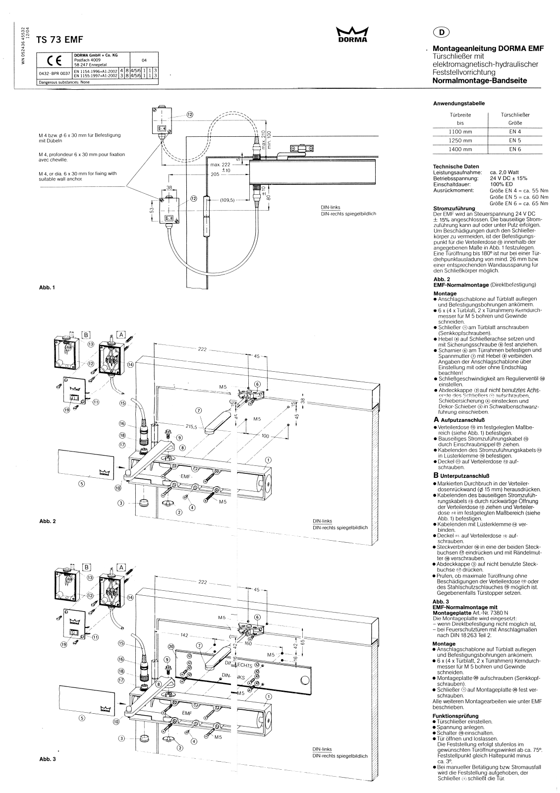 Dorma TS 73 EMF User Manual - ManualMachine.com