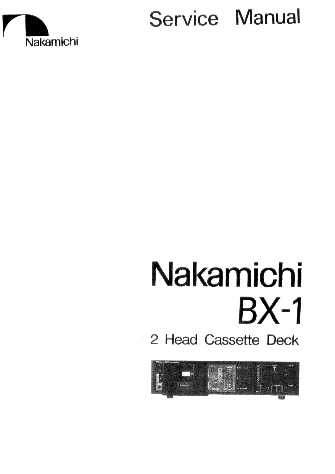 Nakamichi BX-1 Service Manual