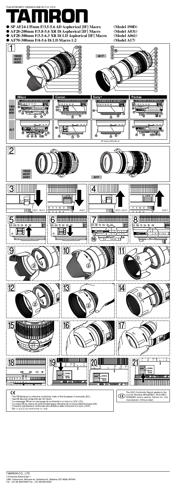 TAMRON A061 User Manual