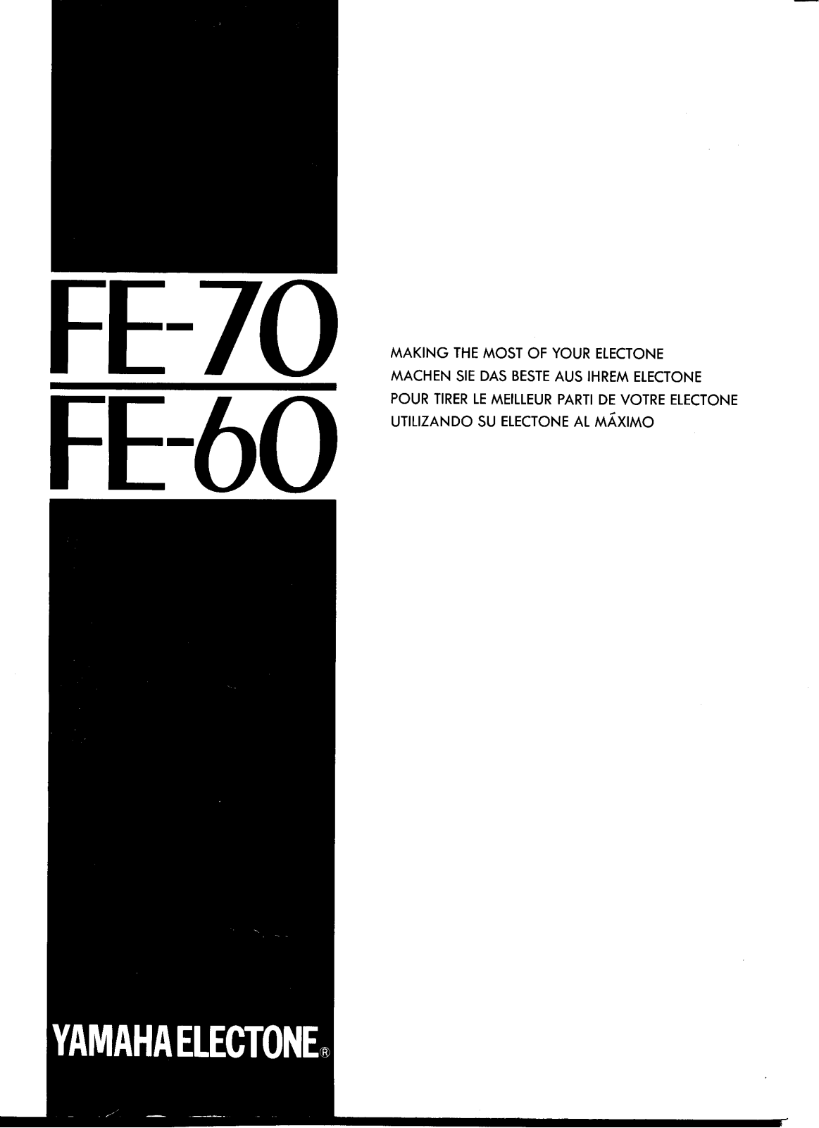 Yamaha FE-60, FE-70 Owner's Manual