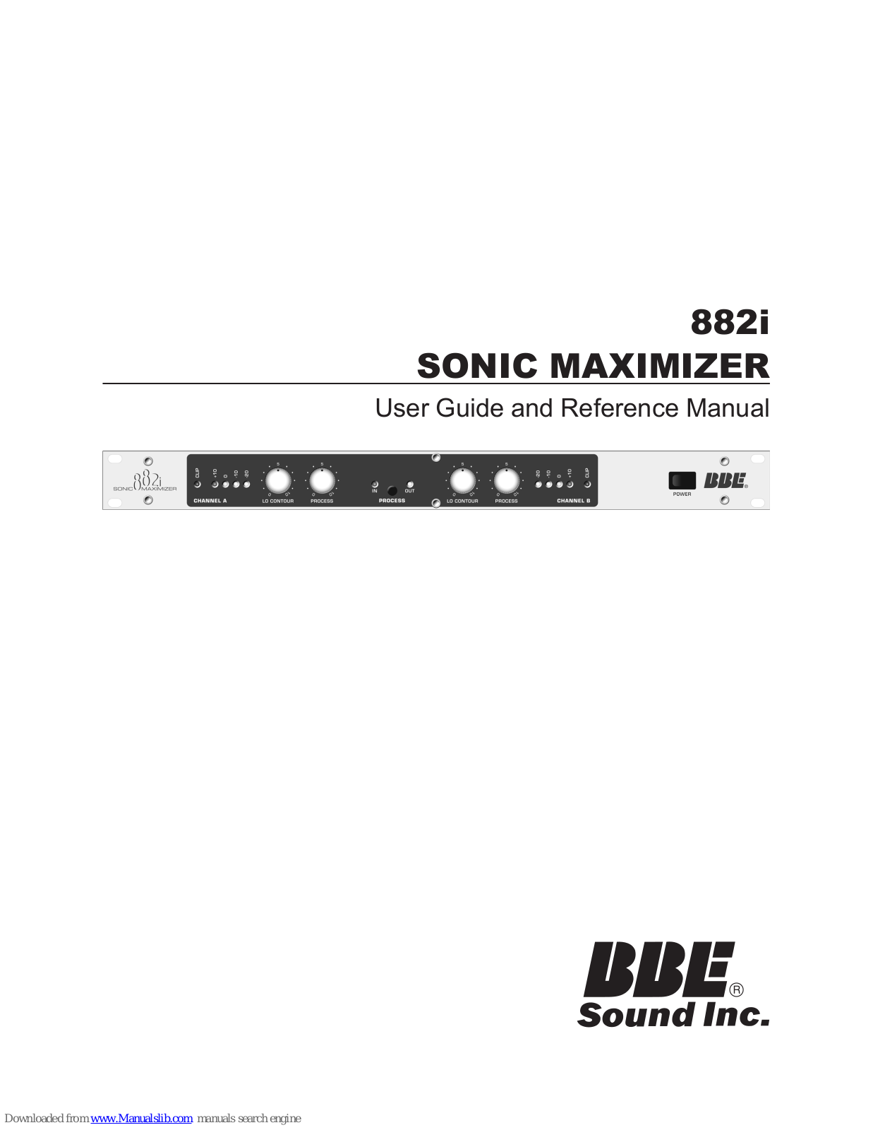 BBE Sound Sonic maximizer 882i User Manual And Reference Manual