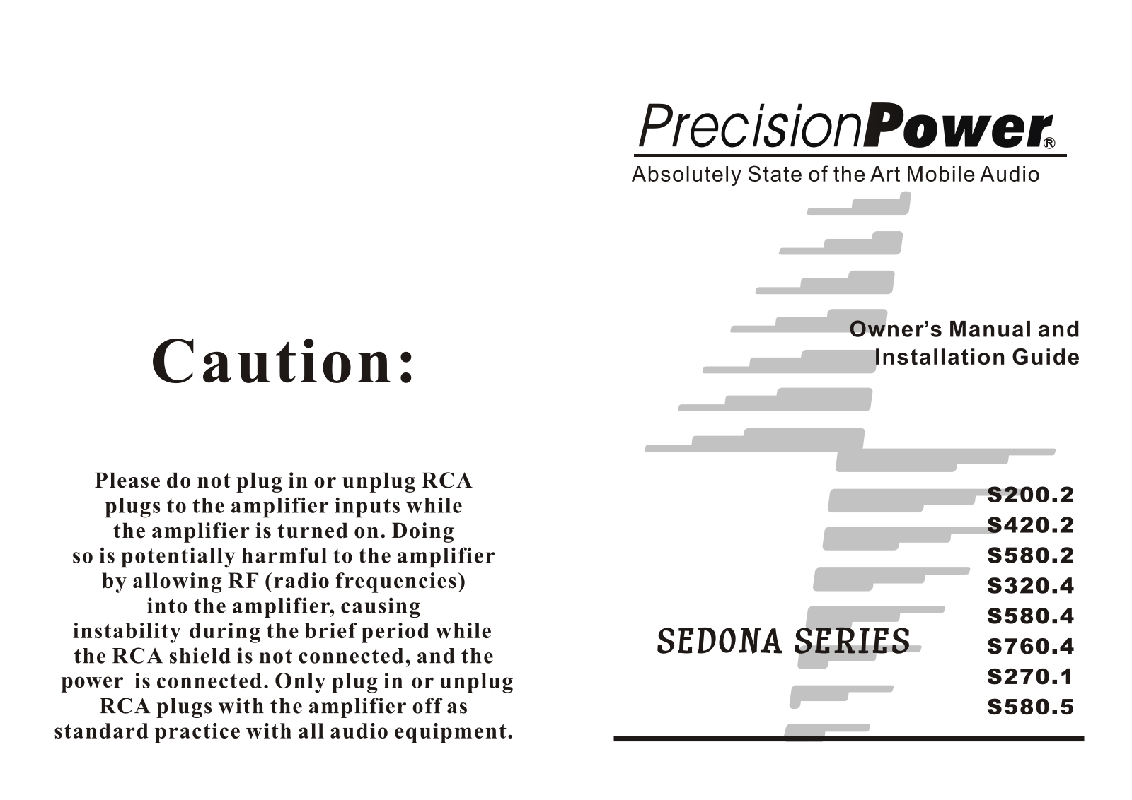 Precision Power S420.2, S580.2, S320.4, S580.4, S760.4 Owners Manual