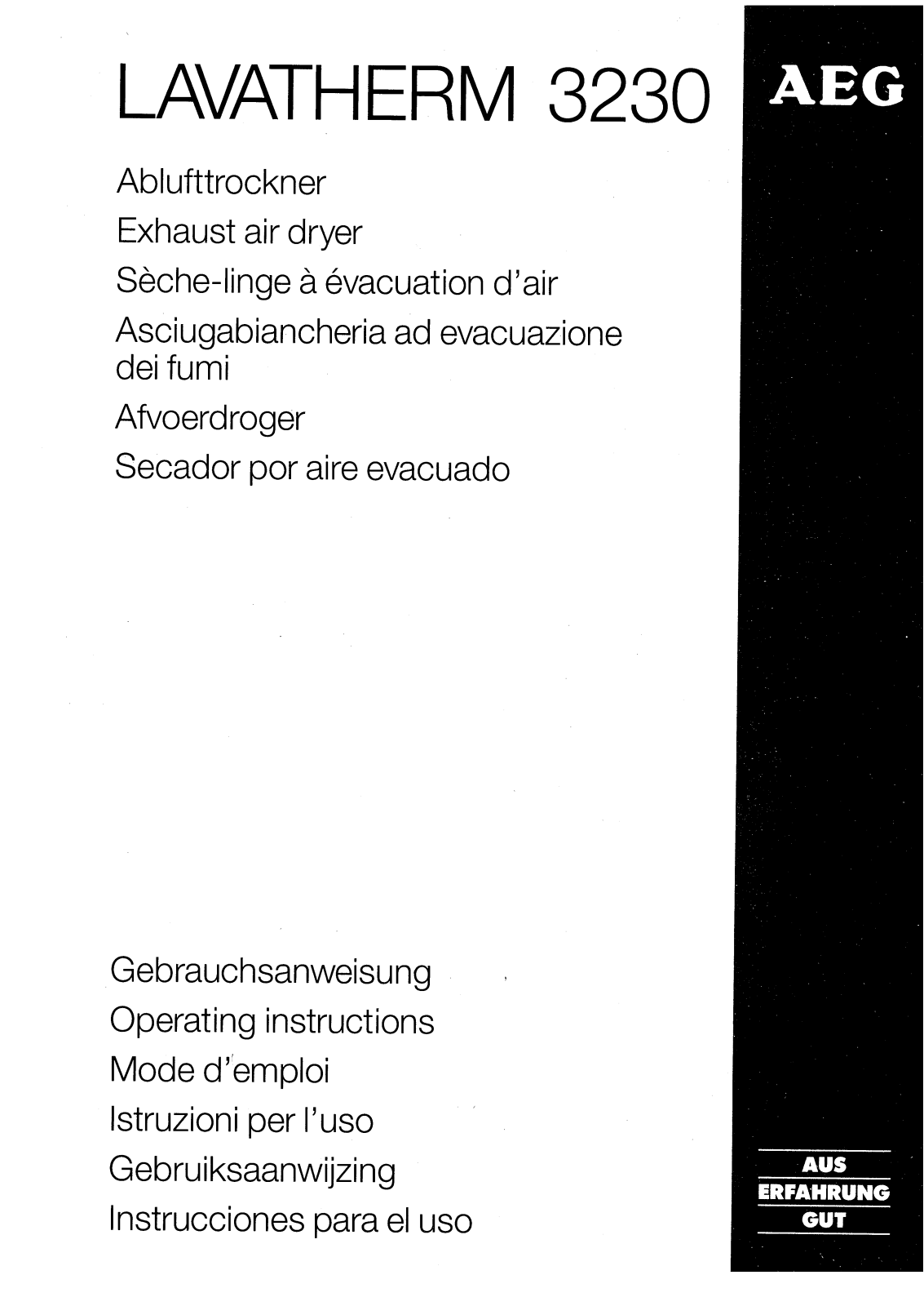 AEG LAVATHERM 3230 User Manual