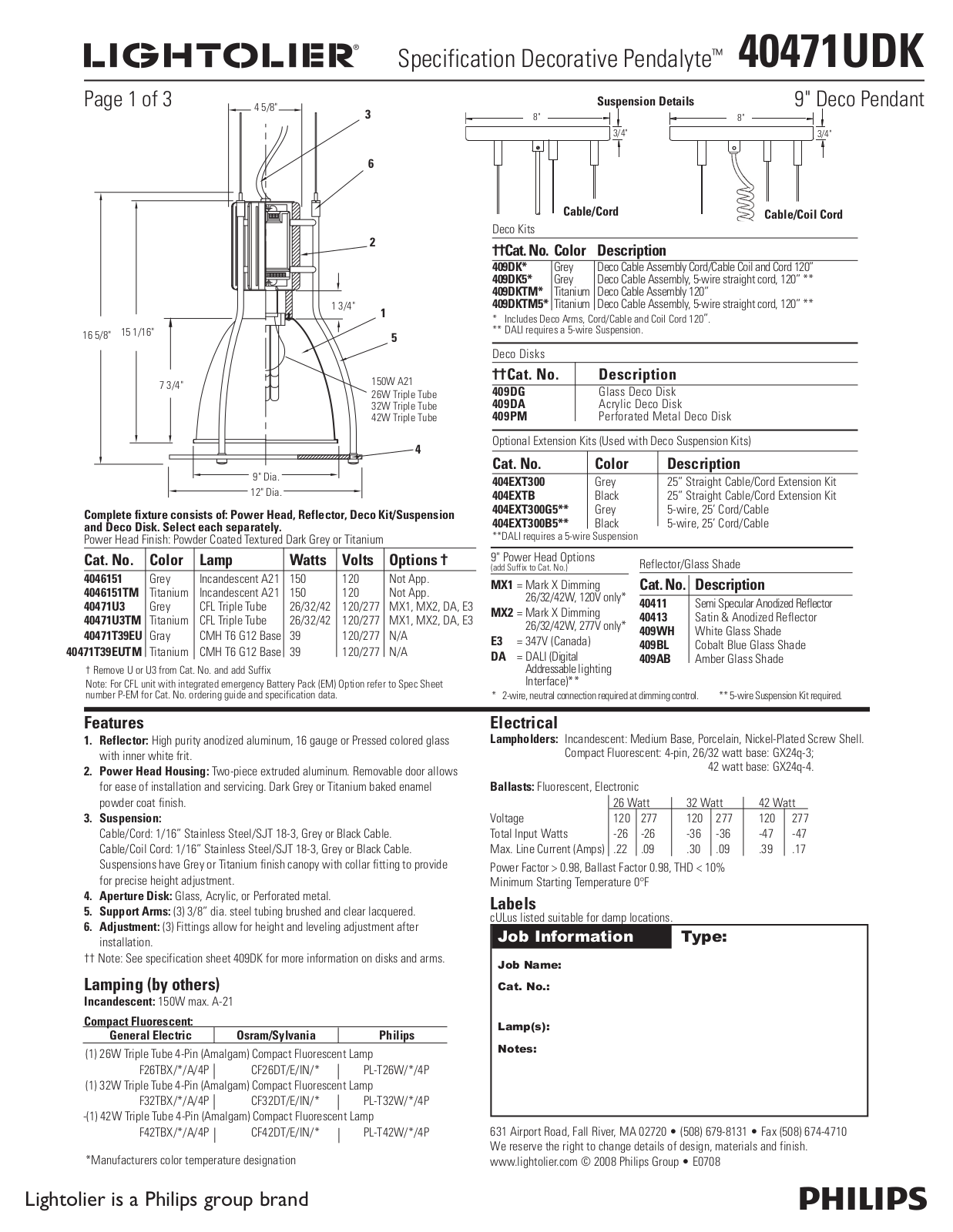 Lightolier 40471UDK User Manual