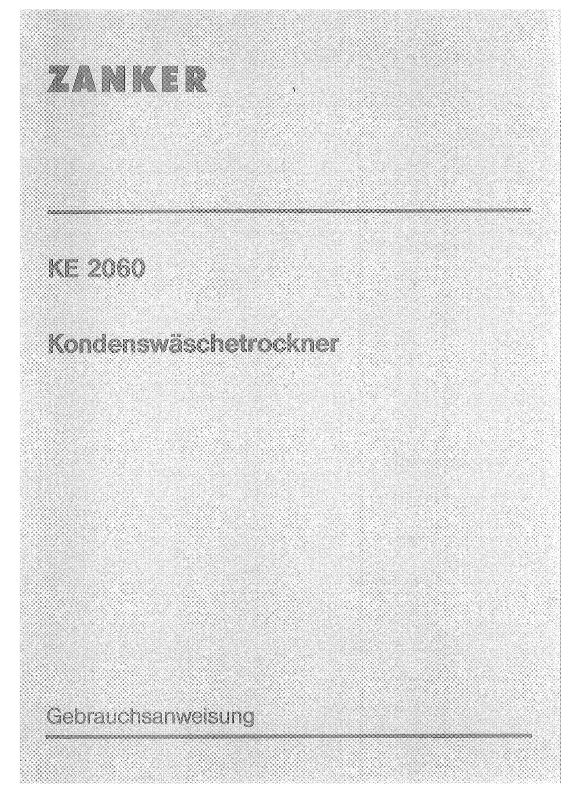 Zanker KE 2060 User Manual