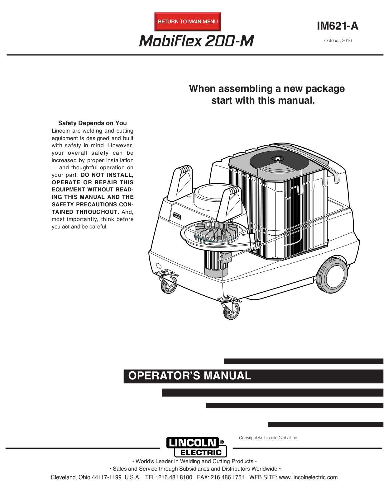 Lincoln Electric IM621 User Manual