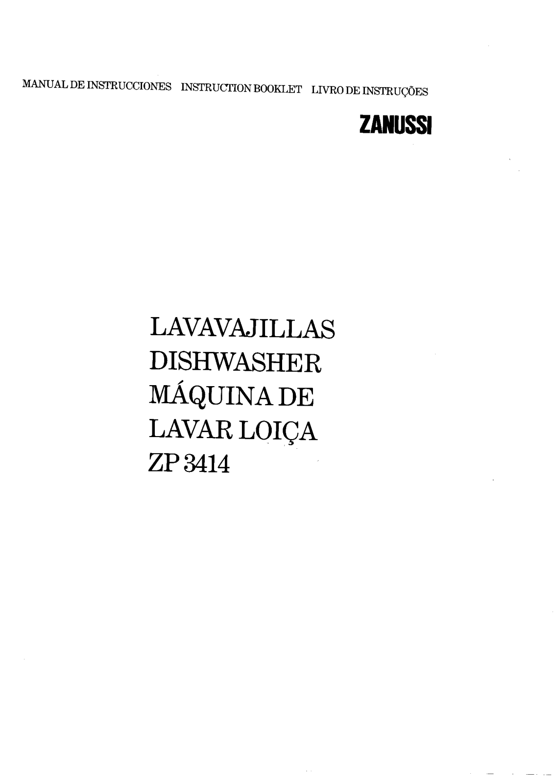 Zanussi ZP3414 User Manual