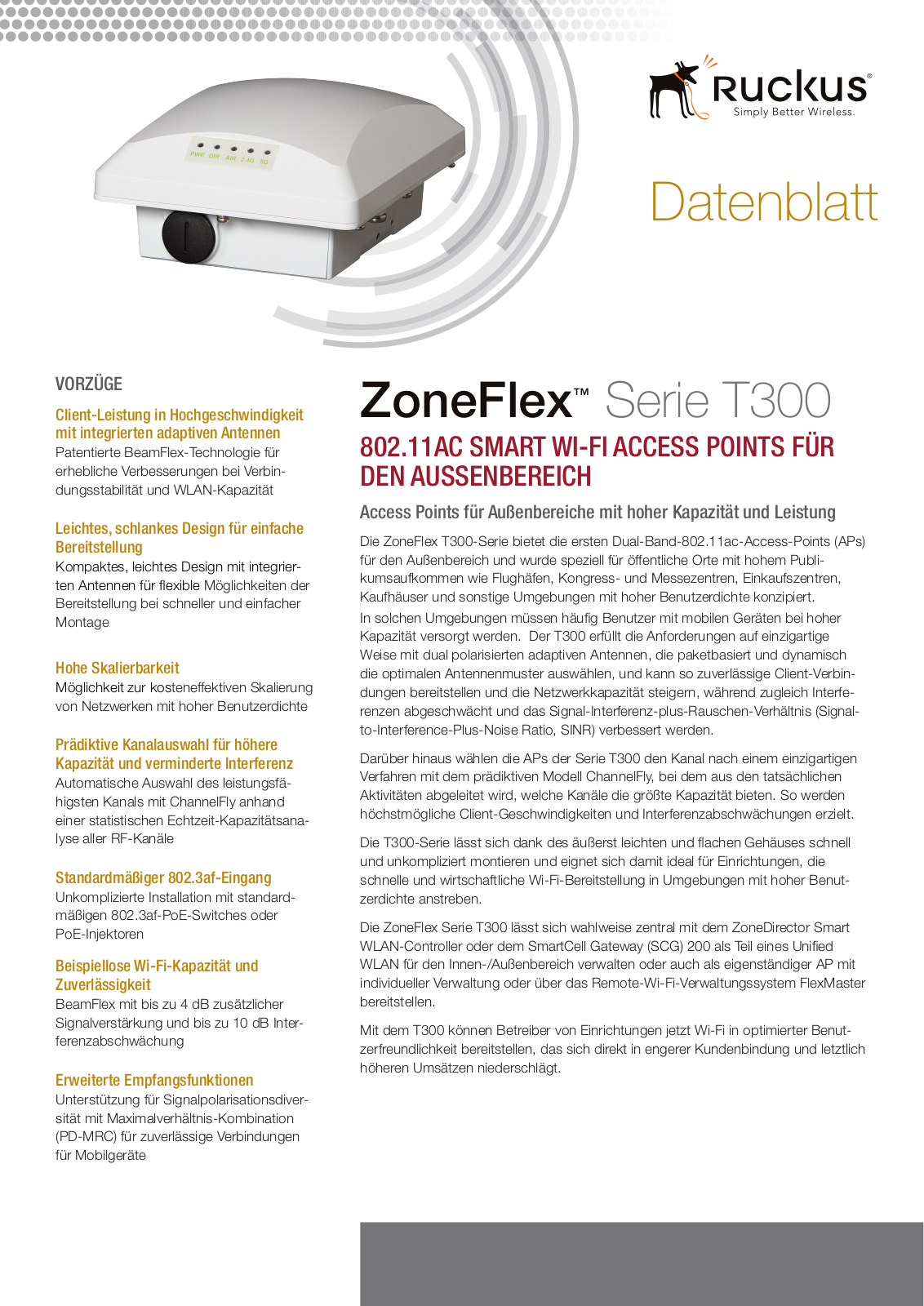 Ruckus T300 data sheet