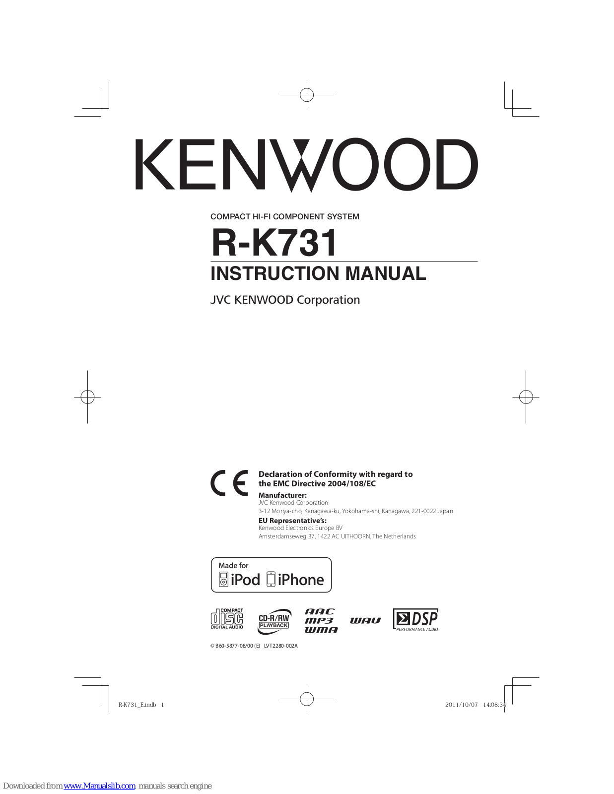 Kenwood R-K731 Instruction Manual