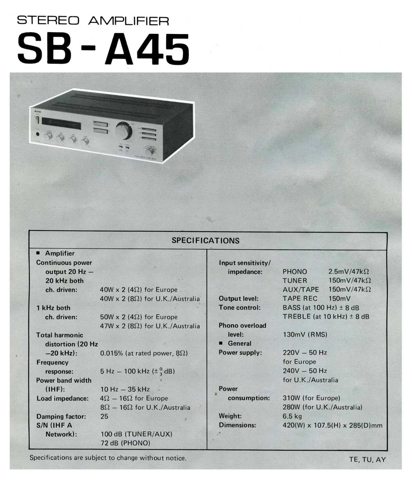 Toshiba SB-A45 Service Manual