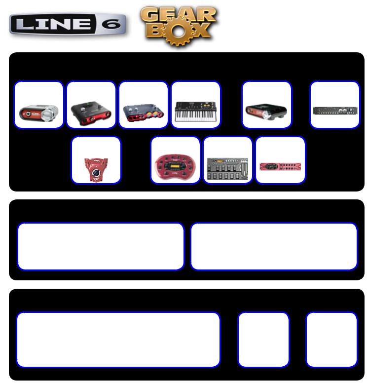 Line 6 POD xt Pro, TonePort UX2, TonePort UX8, TonePort GX, TonePort KB37 User Manual