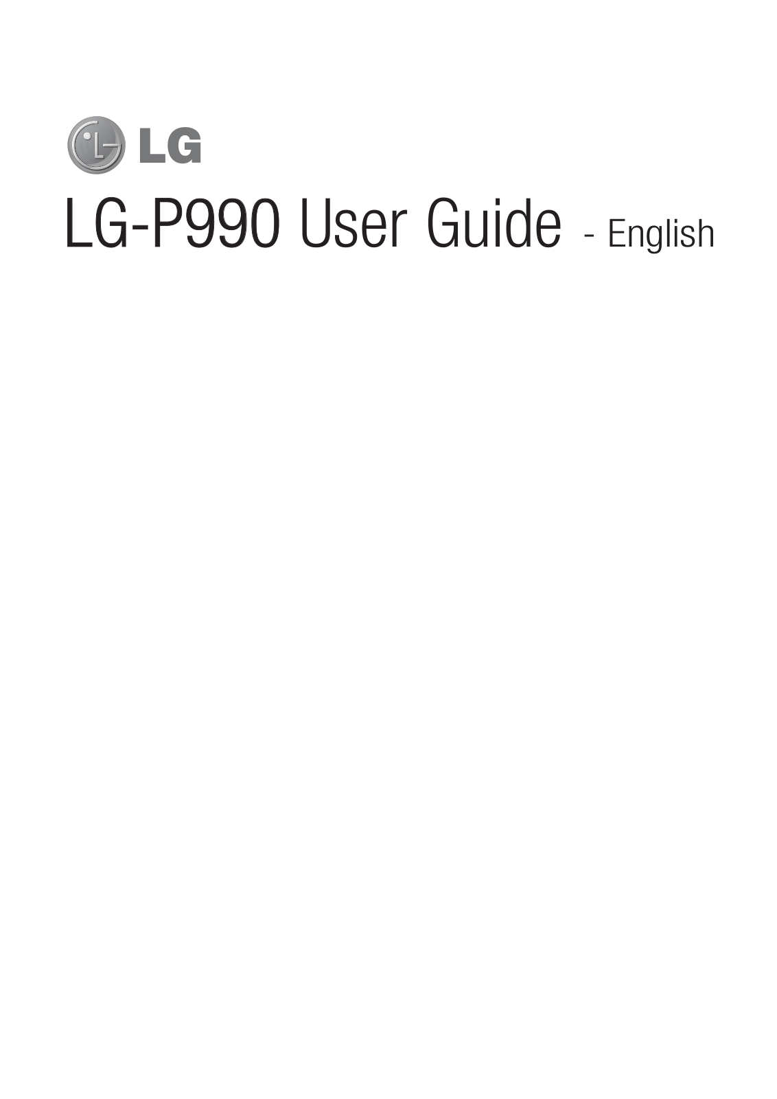 LG P990 Users manual