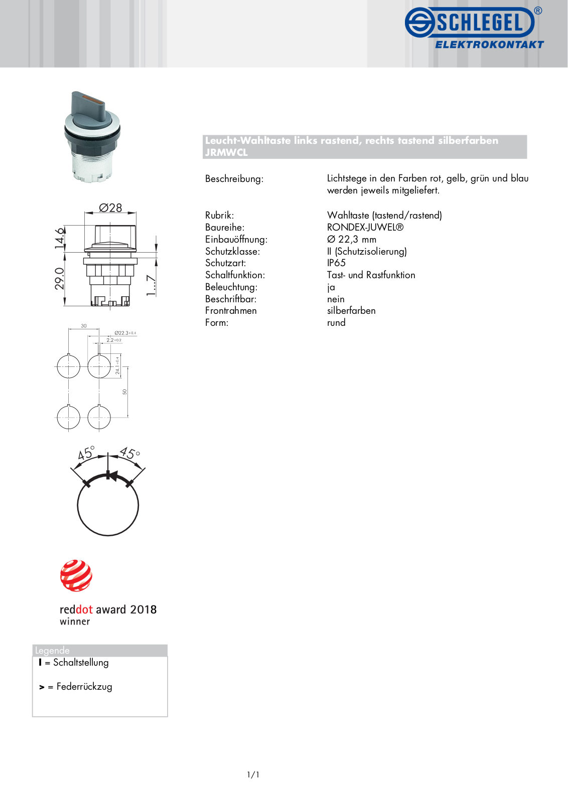 SCHLEGEL JRMWCL Datasheet - ManualMachine.com