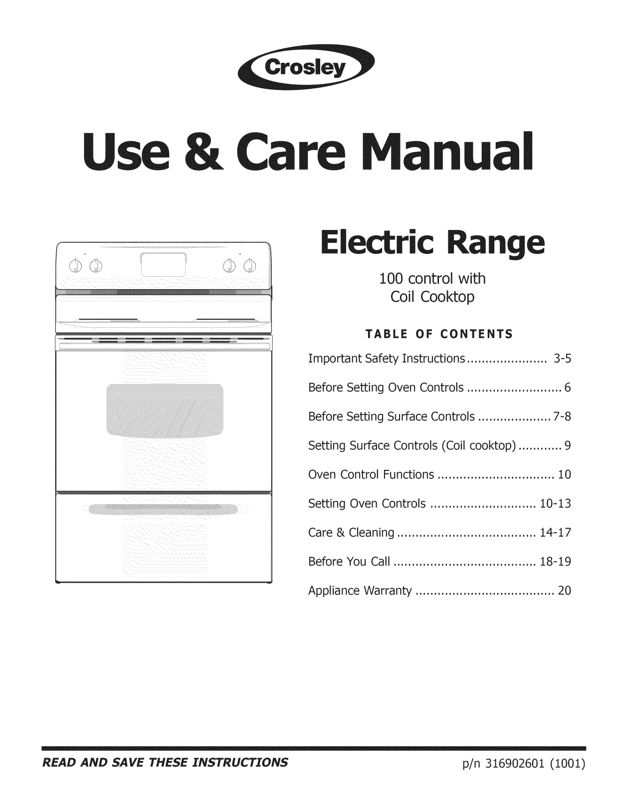 Crosley CRE3530LBB, CRE3530LWD, CRE3530LWE, CRE3530LWC, CRE3530LWB Owner’s Manual