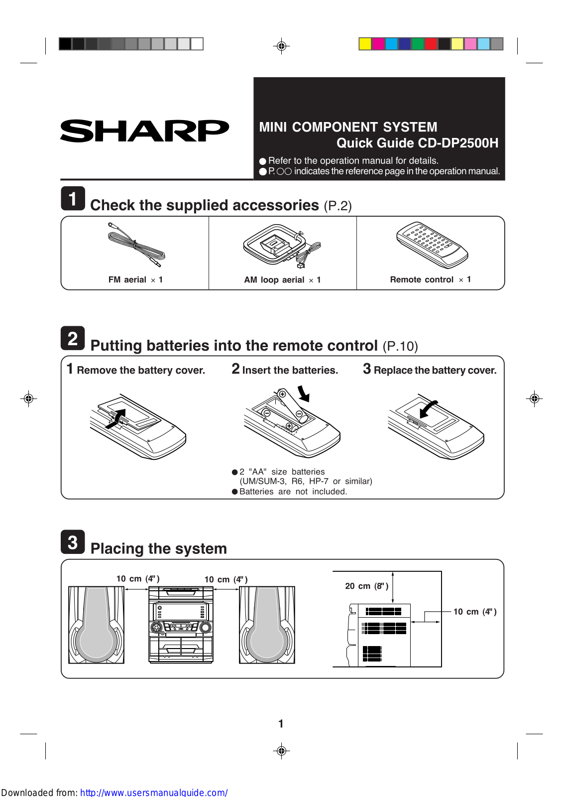 SHARP CD-DP2500H User Manual