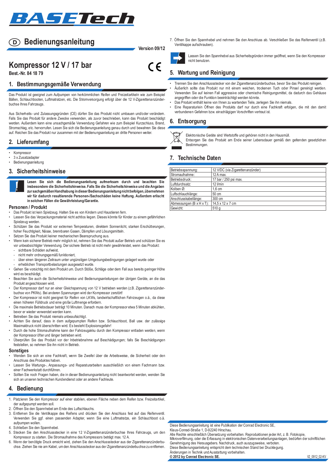 Basetech 84 18 79 User guide