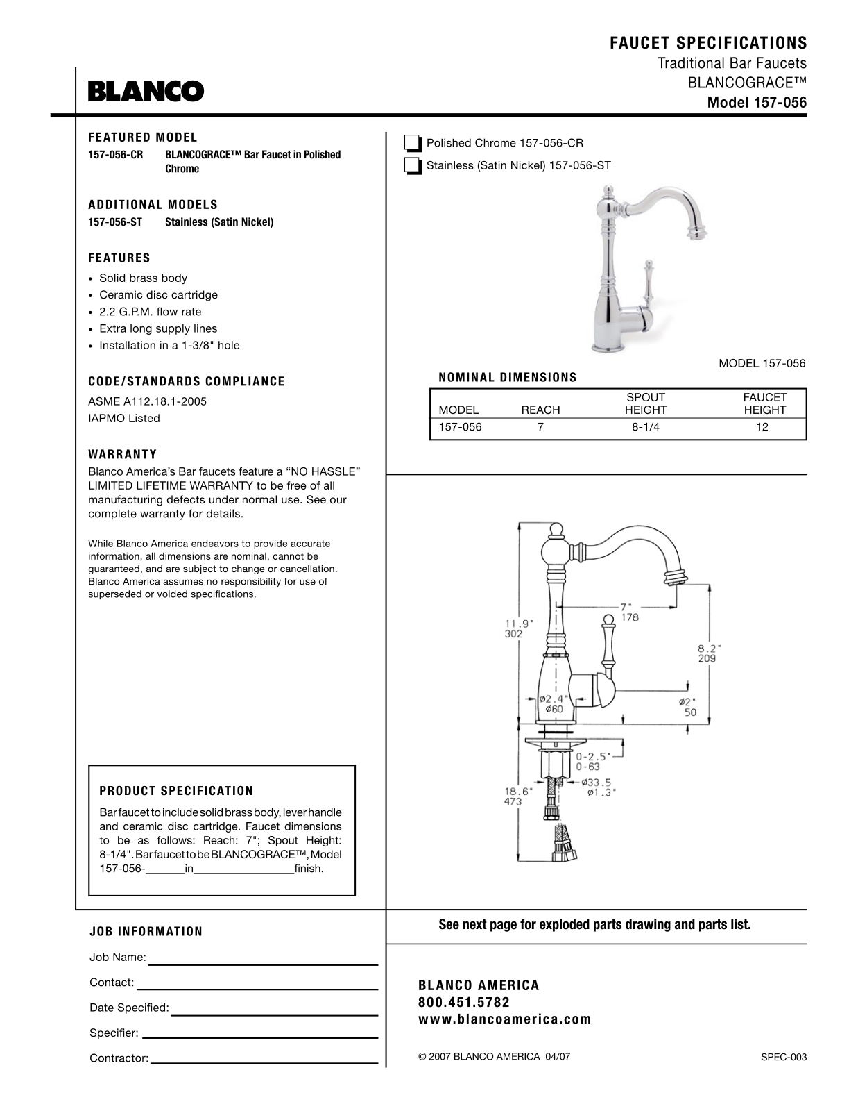 Blanco 157-056 User Manual