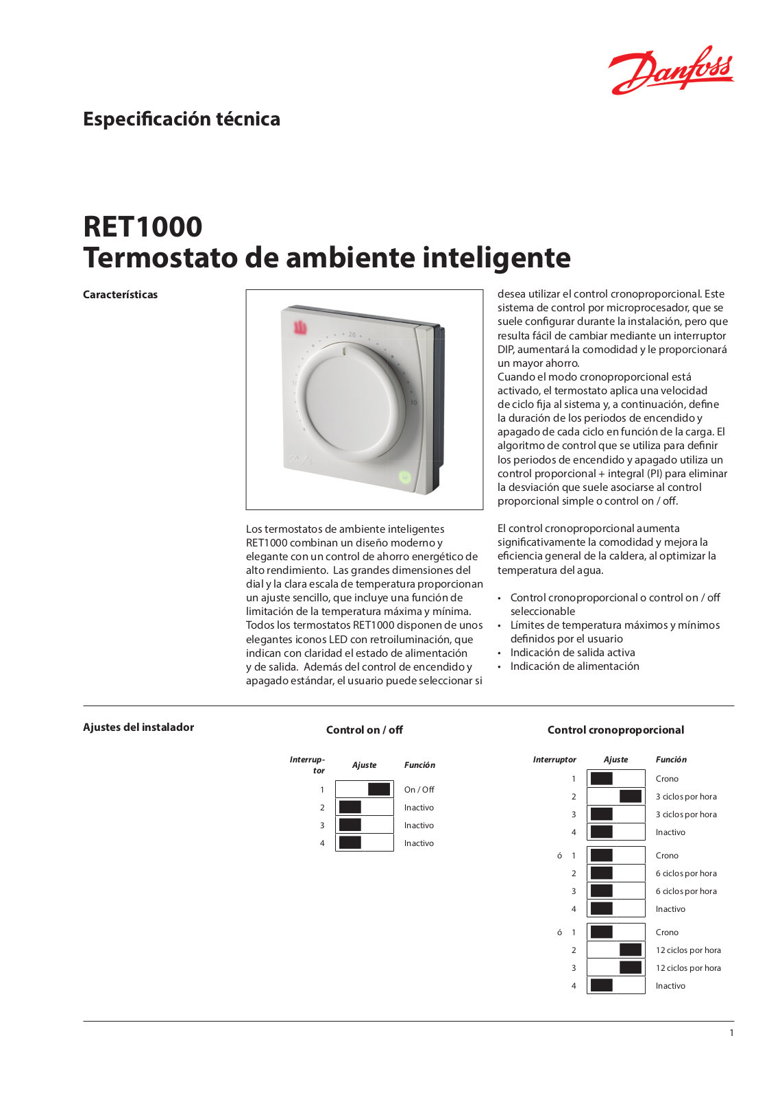 Danfoss RET1000 Data sheet