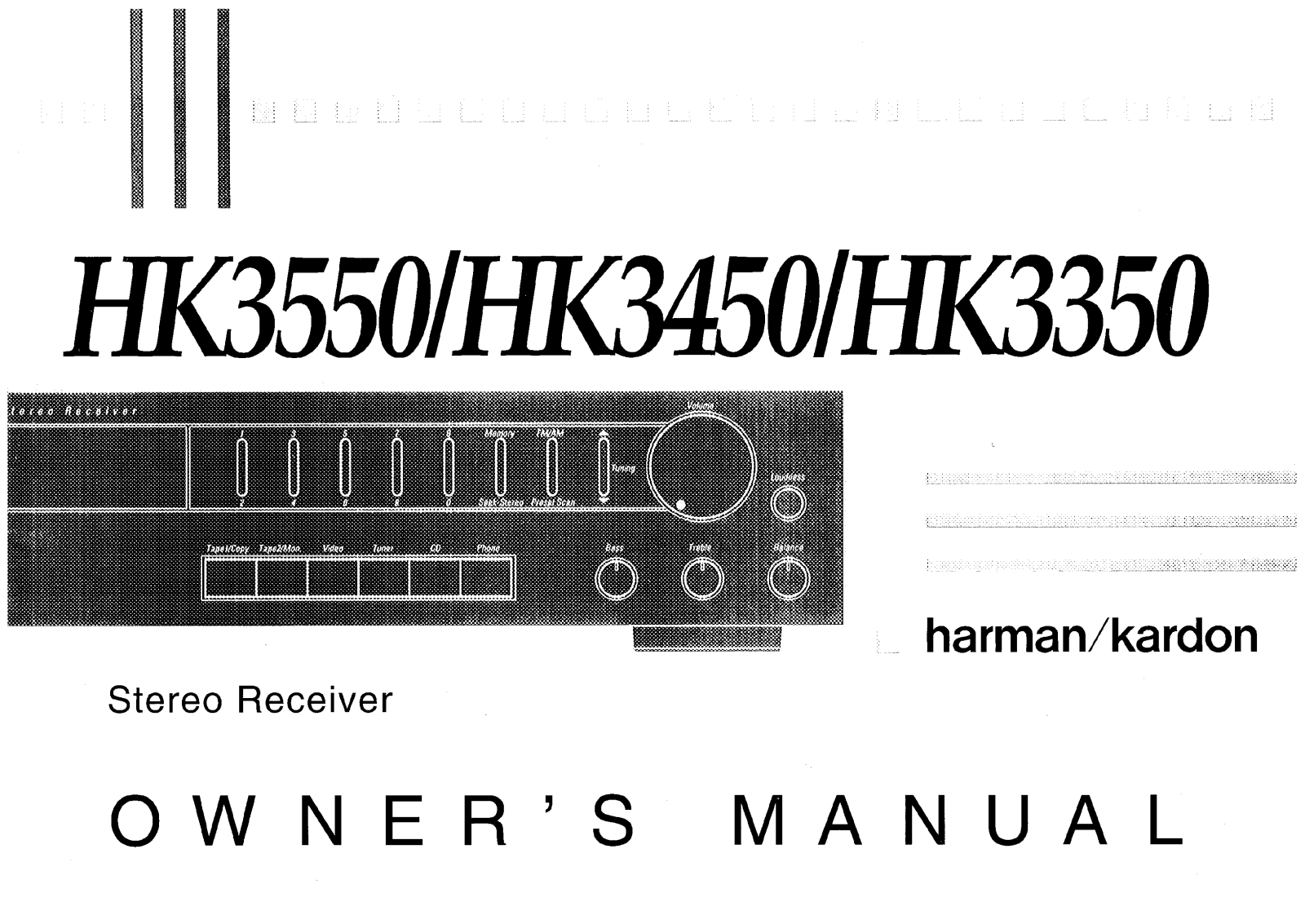 Harman kardon HK3350, HK3450, HK3550 User Manual