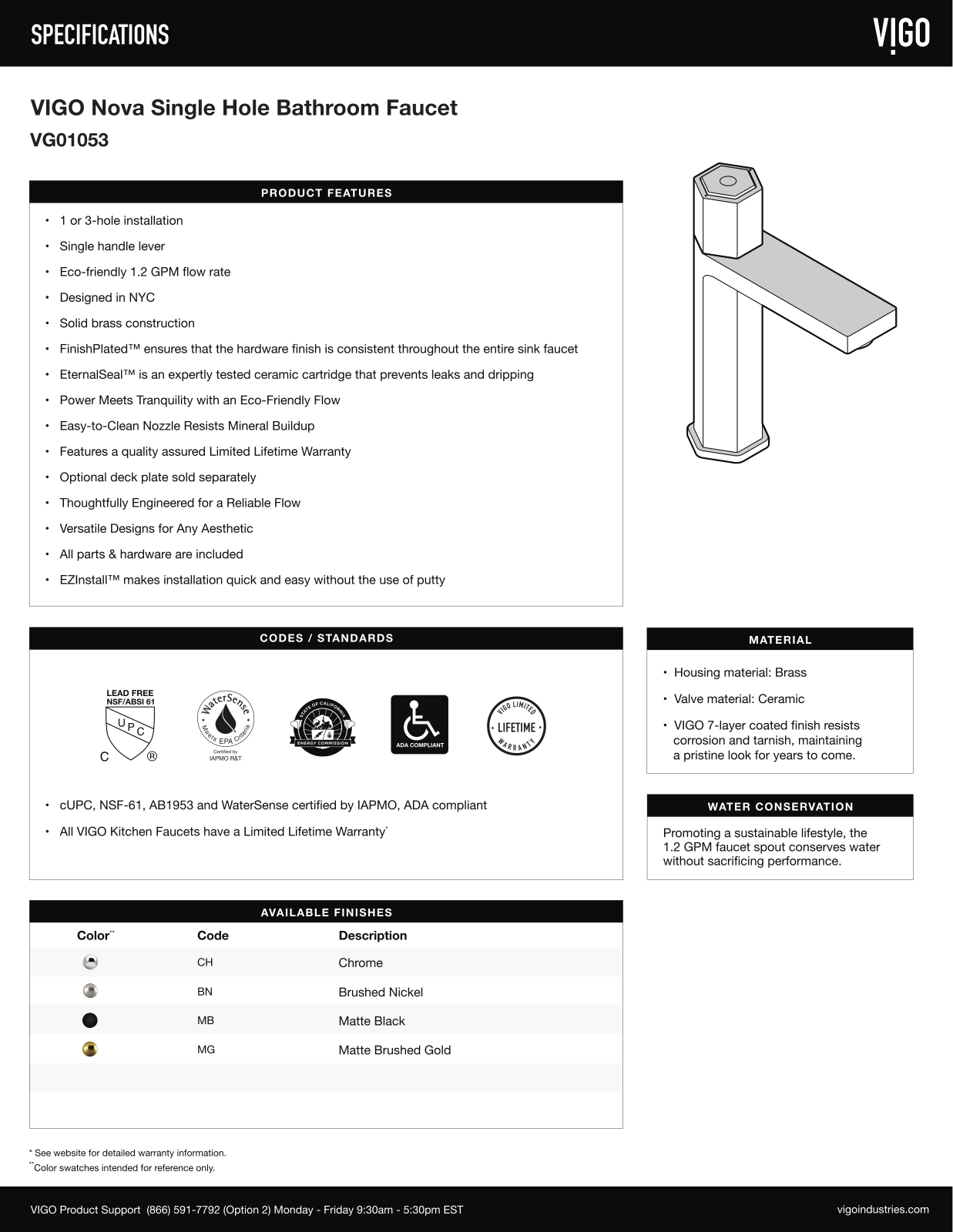 VIGO VGU11226 Specifications - ManualMachine.com