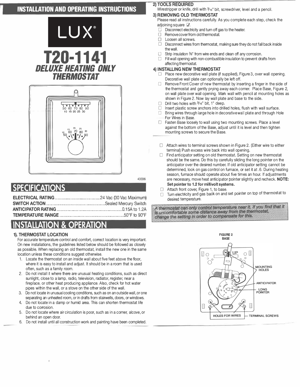 Lux T20-1141 User Manual