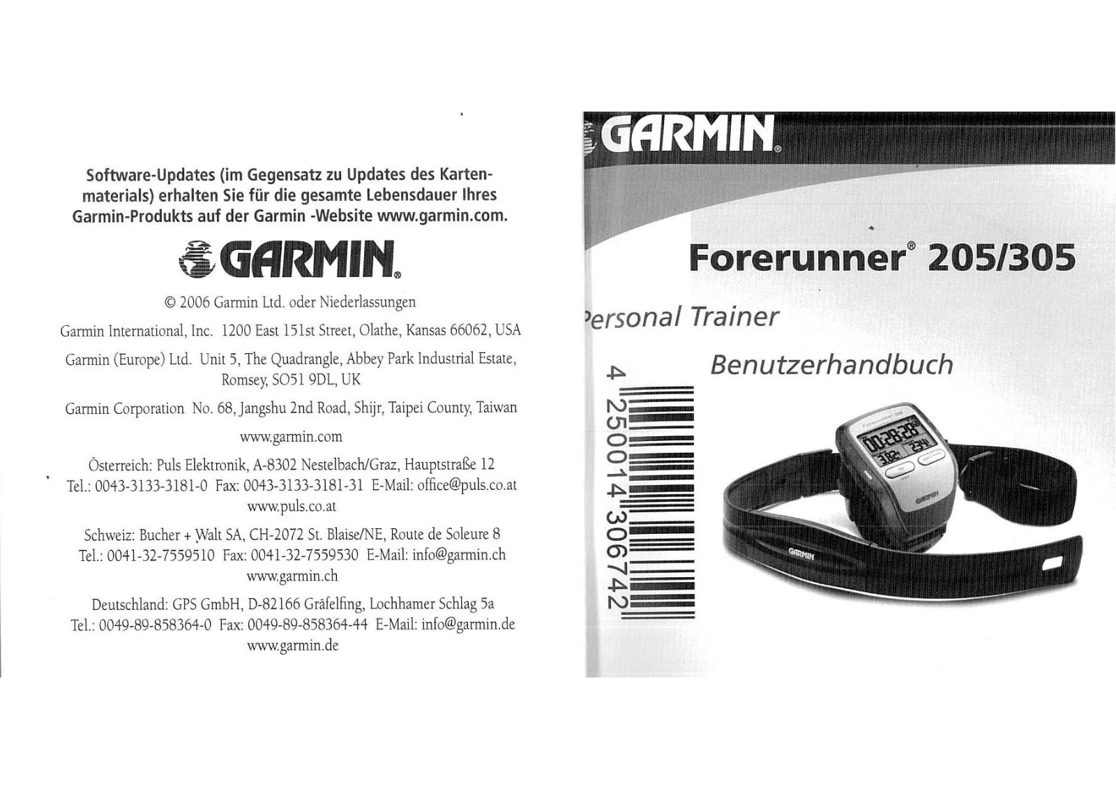 Garmin Forerunner 205, Forerunner 305 Operation Manual