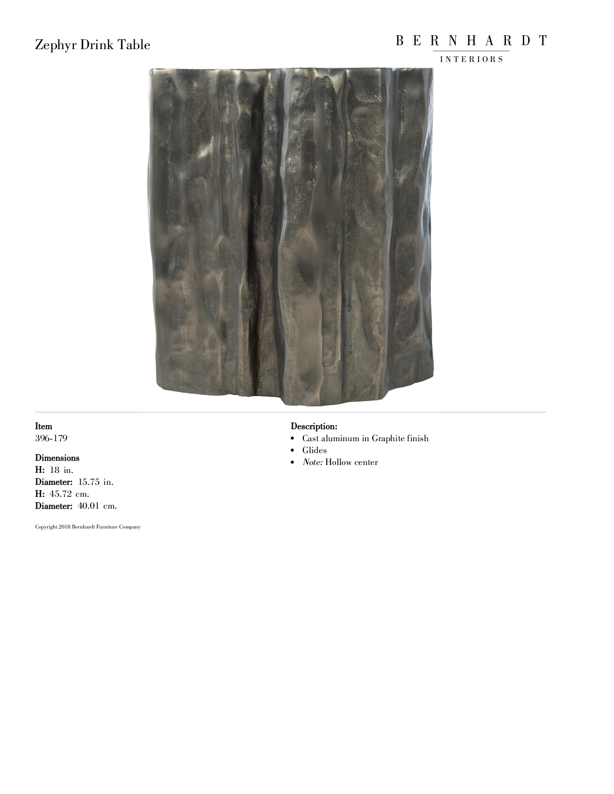 Bernhardt BHT12834 Specifications - ManualMachine.com