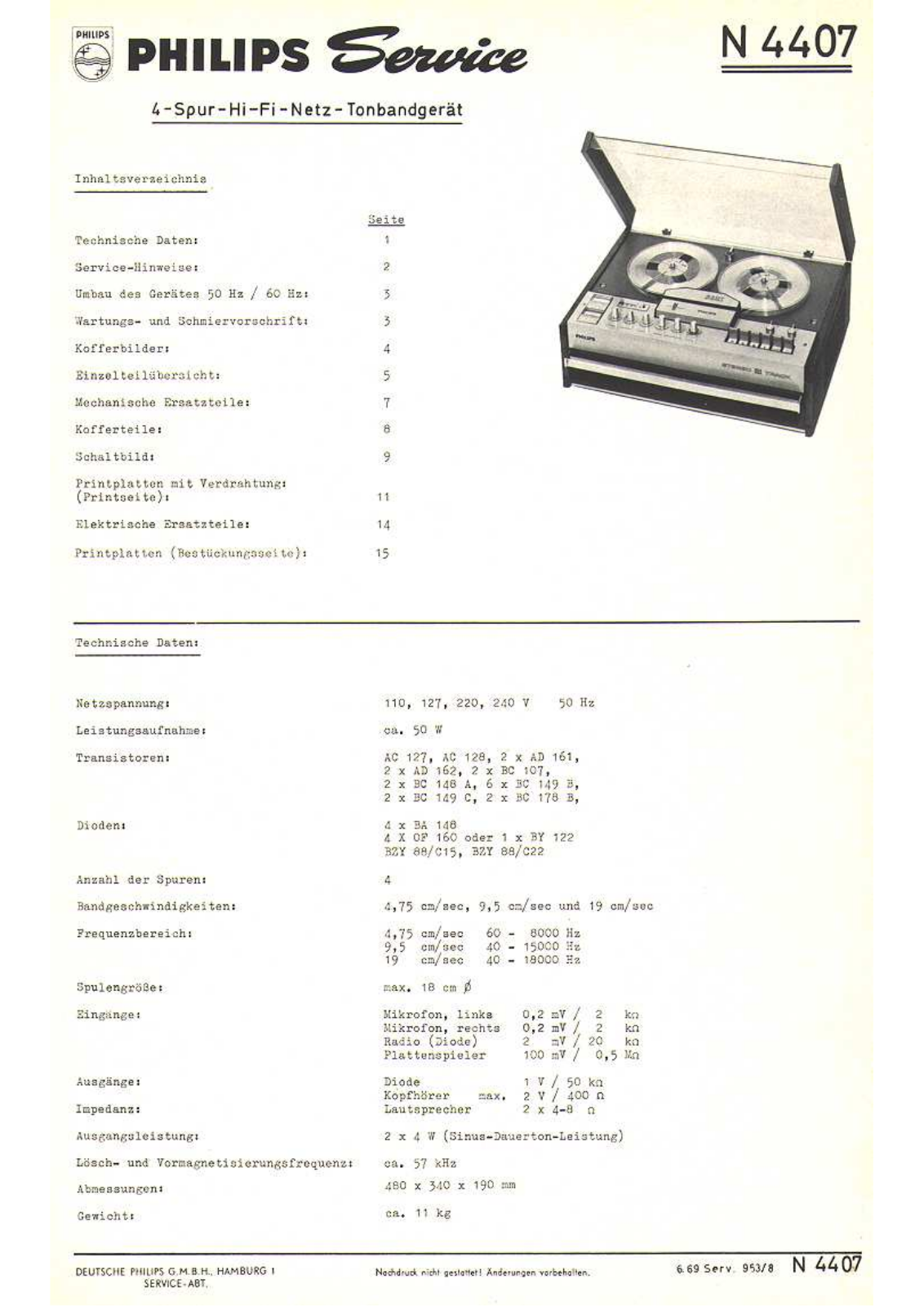 Philips N-4407 Service manual