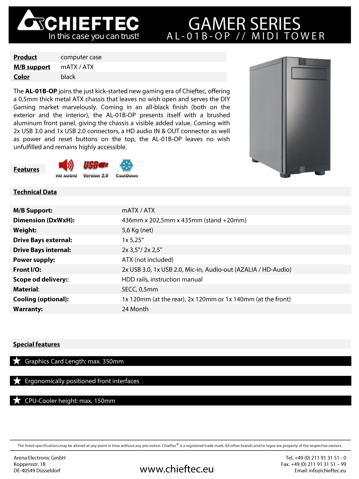 Chieftec AL-01B-OP User Manual